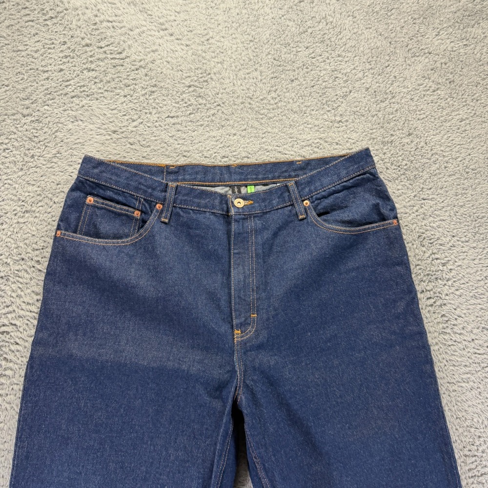 Vintage Perry Ellis Jeans Men's 38x30 Blue Cotton Denim Straight Baggy Workwear - Picture 2 of 10
